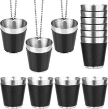 12er Set 30ml Schnapsgläser Edelstahl Schwarz für Partys