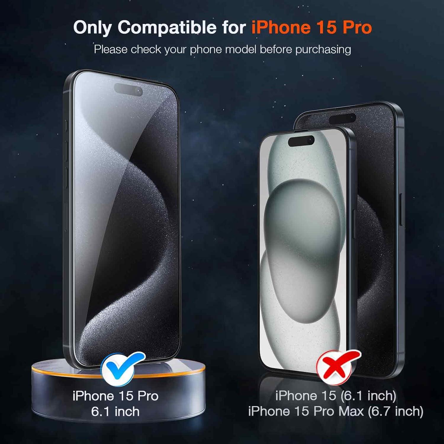 Panzer Schutzfolie Glas iPhone 15 Pro 9H HD Displayschutz