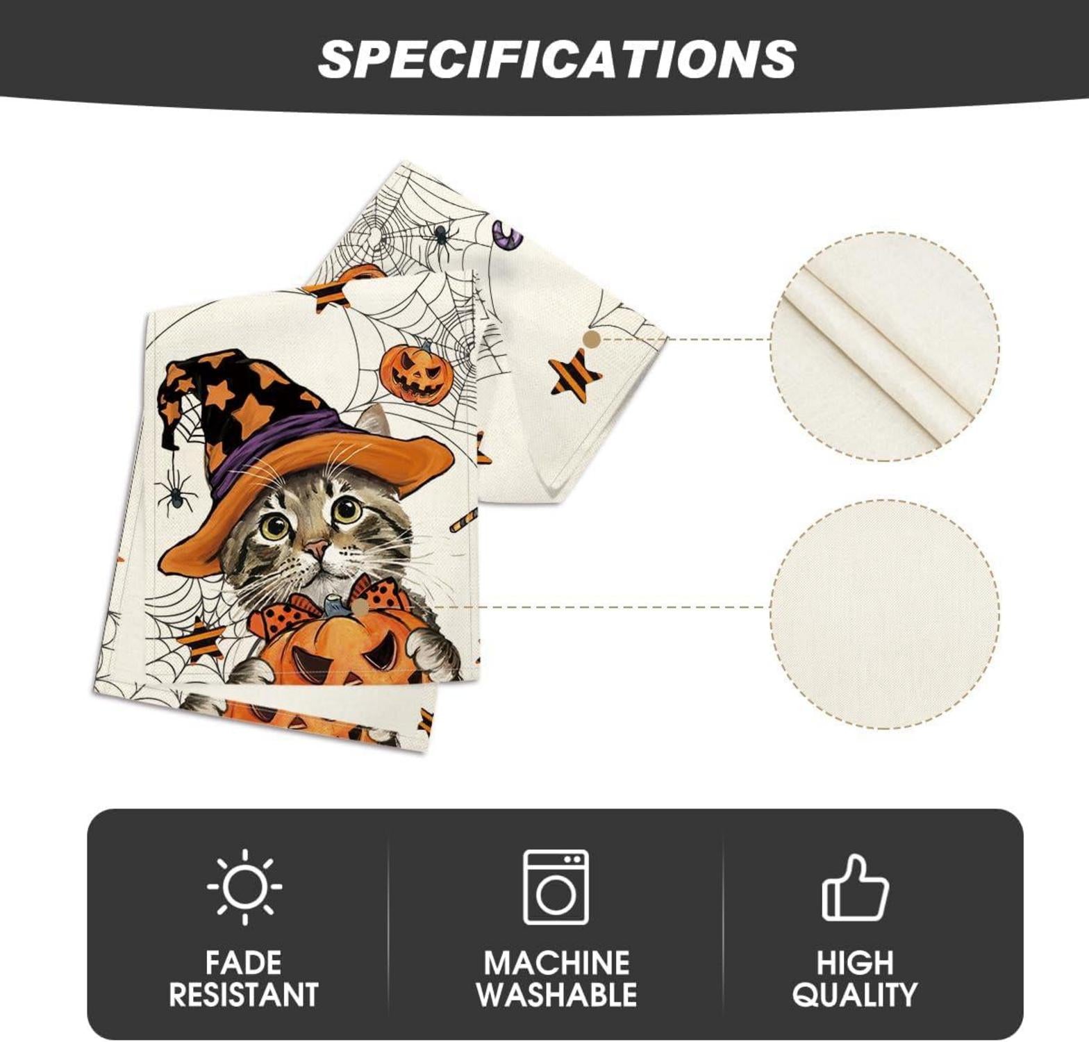 Katze Jack-o-Laterne Halloween Tischläufer 40x140 cm Herbst Dekor