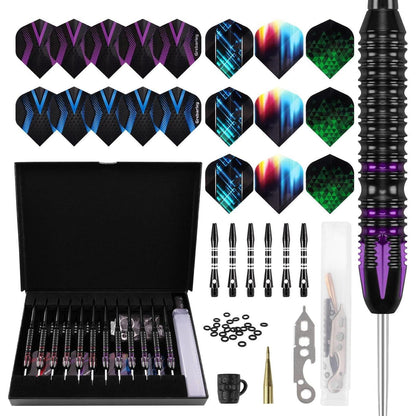 Dartpfeile Set Steeldarts 24g 22g Lila Blau Aluminium Schaft