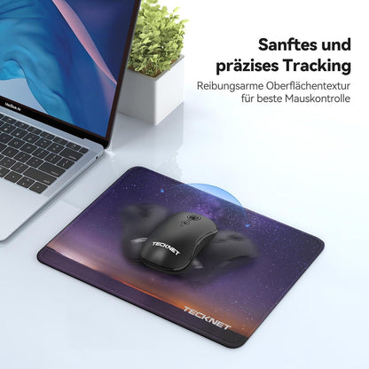 TECKNET Mauspad 28x21 cm Gaming Mousepad wasserdicht rutschfest Gummi Büroarbeit