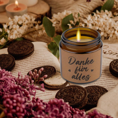 Lavendel Duftkerzen im Glas 100g - Entspannungs Geschenk für