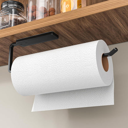 Selbstklebender Küchenrollenhalter aus Aluminium 31 cm Schwarz