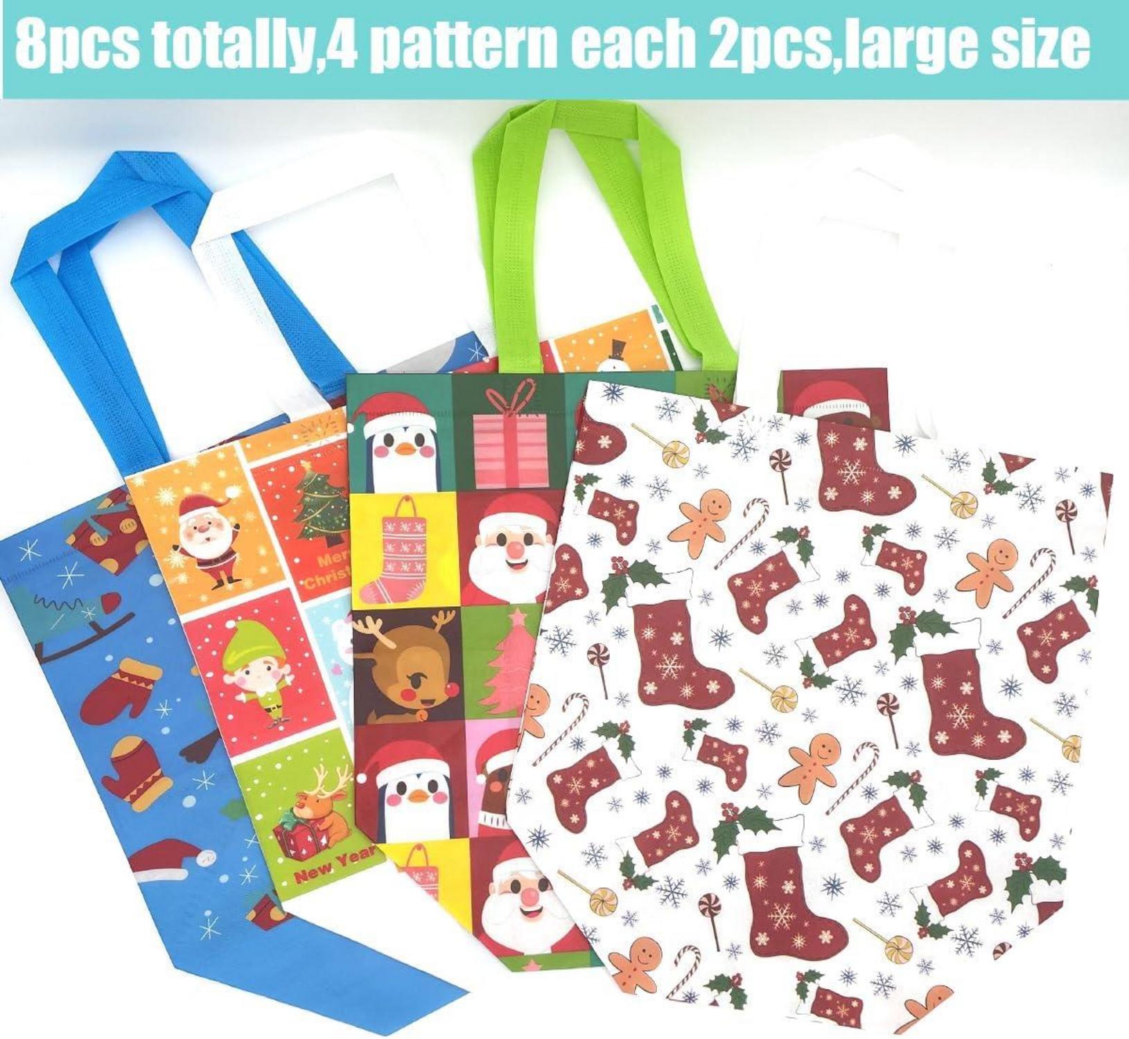 HBell 8er Weihnachts-Geschenk-Taschen wiederverwendbare Tote