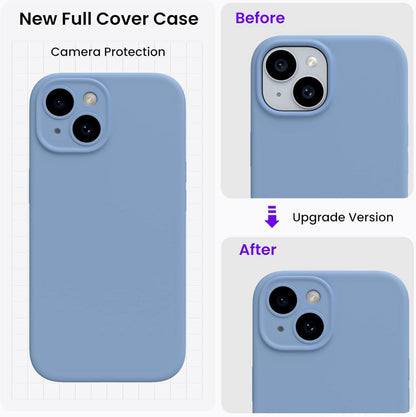 ORNARTO iPhone 15 Hülle Silikon Kameraschutz 6.1 Zoll Blau