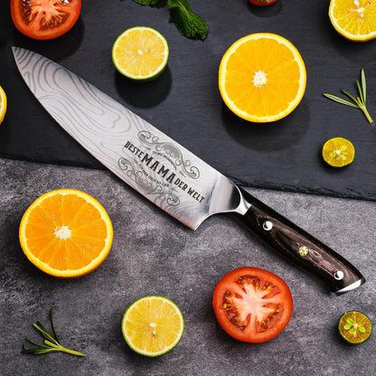 Weihnachtsgeschenk für Mama: Damastmesser aus Carbonstahl