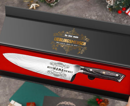 Damastmesser Küchenmesser Weihnachtsgeschenk Mama Damaststahl