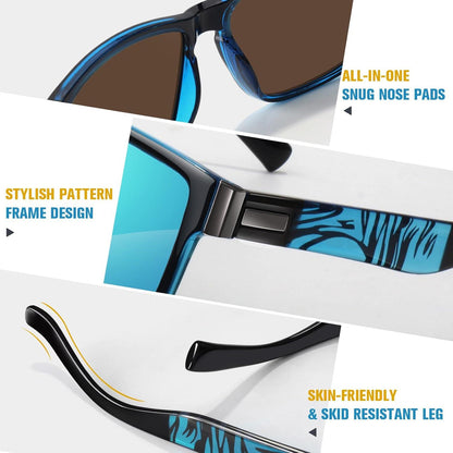 LINVO Polarisierte Sonnenbrille Herren Damen 2er-Pack Schwarz Blau Rot häufig verwendete Farben