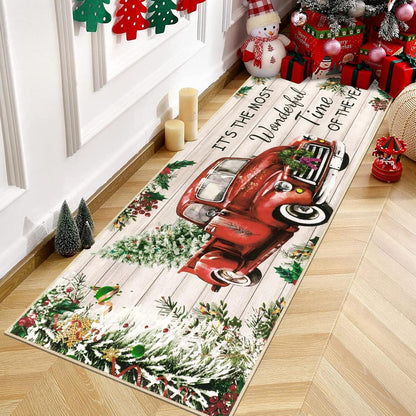 Weihnachts Teppich Läufer Waschbar Luxuriös rutschfest 60x180cm
