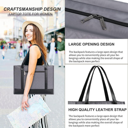 Laptop Handtasche Damen Laptoptasche 15,6 Zoll Grau LED-Deckenspots 12