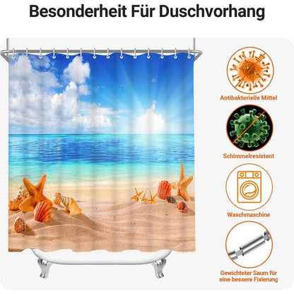 Duschvorhang Sea Blue 120x180cm beschwert wasserabweisend waschbar