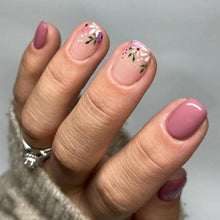 24 Stück Press on Nägel Lila Blumen French Kunstnägel