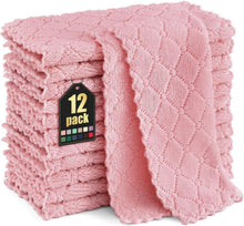 12er Pack Mikrofasertücher 25x25 cm Rosa, Waschbar & Fusselfrei