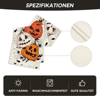 Artoid Mode Halloween Tischläufer Kürbisse Spinnennetz 40x100 cm White