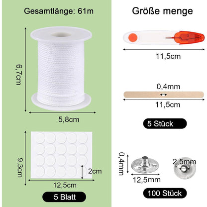 6100cm Kerzendocht 100 Stück Dochthalter für DIY Kerzen