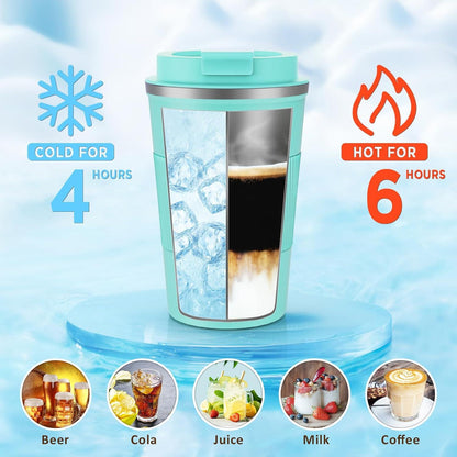 KETIEE Kaffeebecher to go 380ml T-Blau 2er Pack
