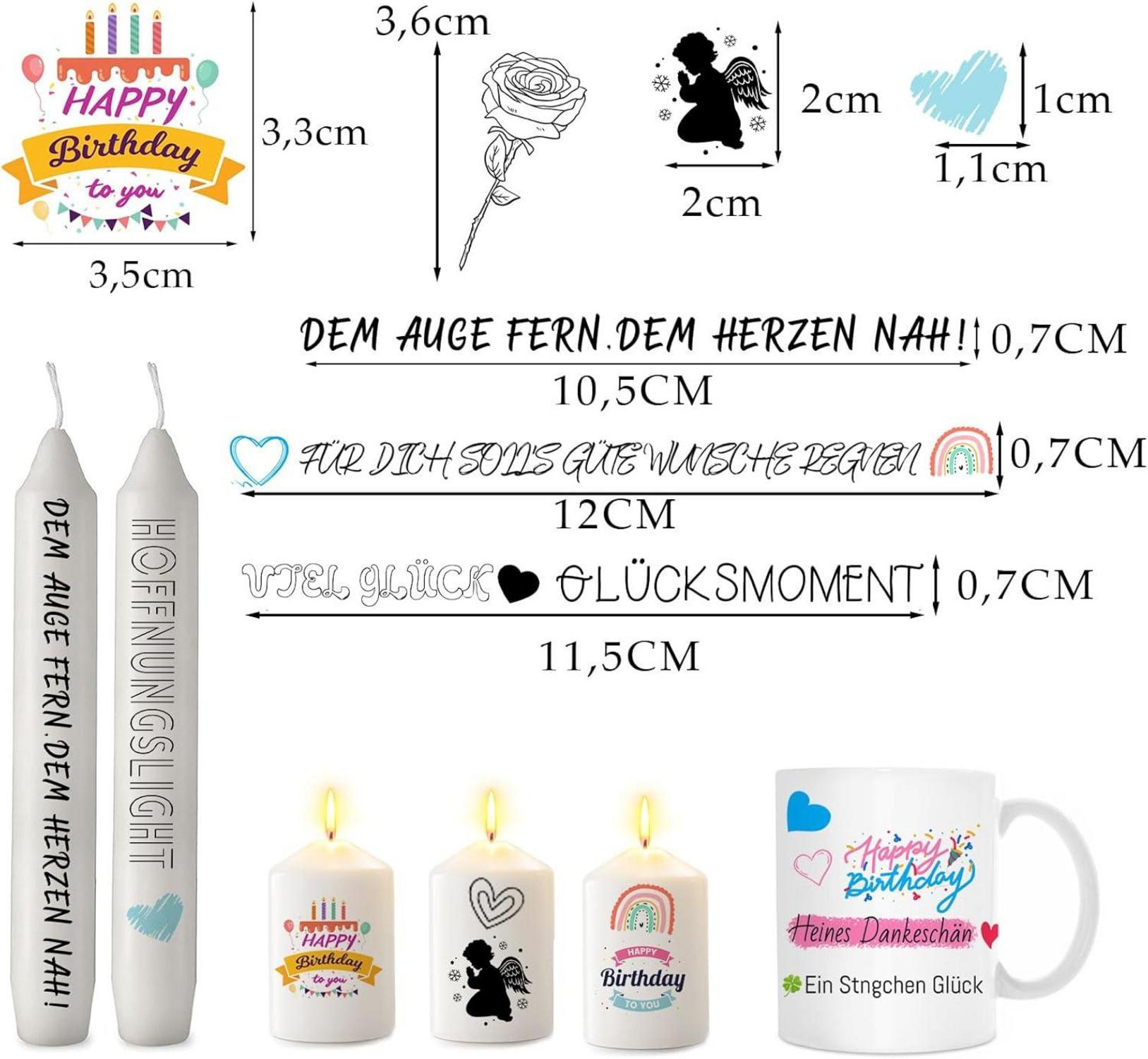 Kerzentattoos Wasserschiebefolie 200+ Muster für Kerze und Tasse DIY