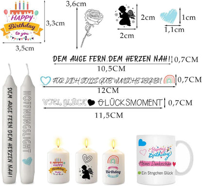 Kerzentattoos Wasserschiebefolie 200+ Muster für Kerze und Tasse DIY