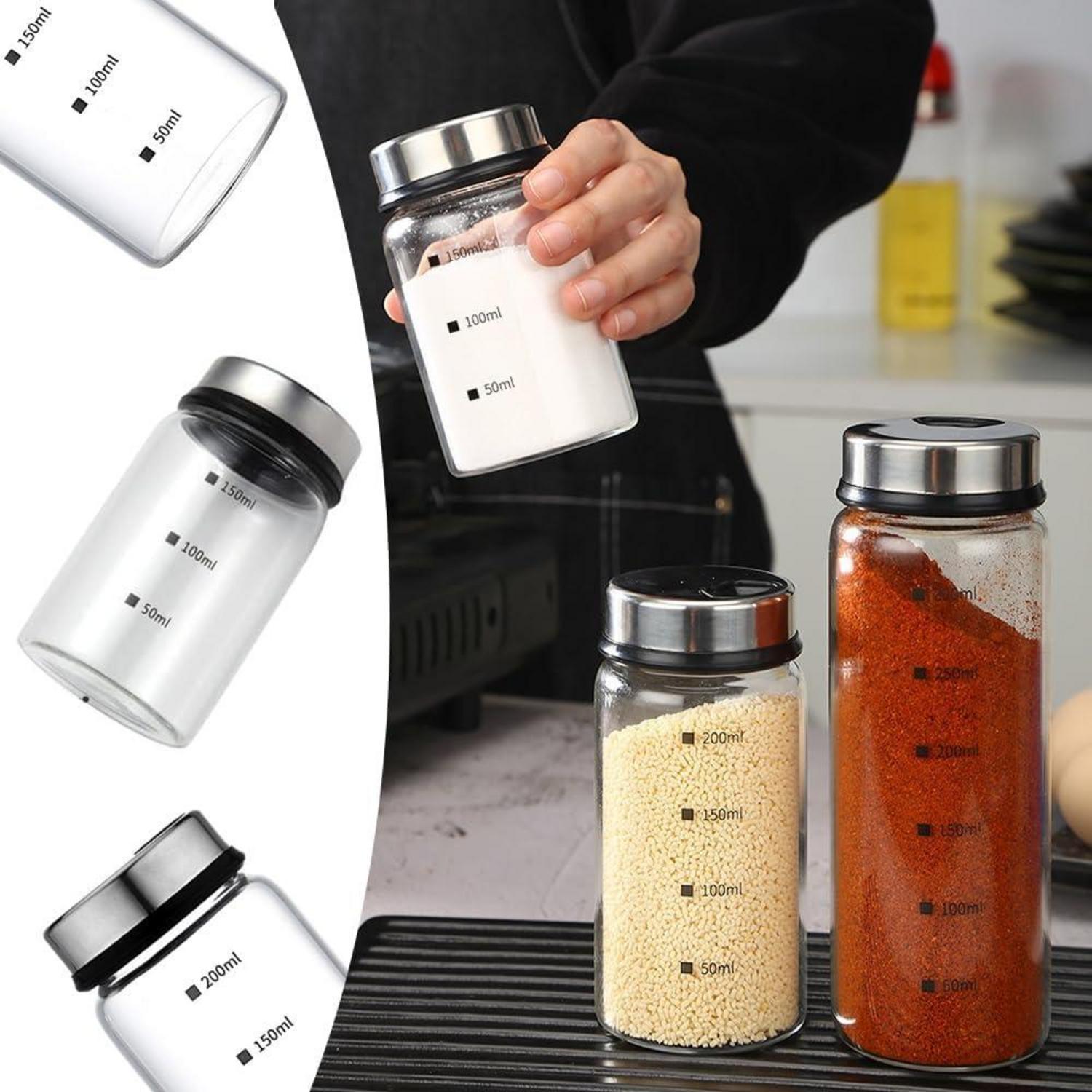 Gewürzgläser 300ml Drehdeckel Borosilikatglas 2er Set - Küche Grillen Bbq