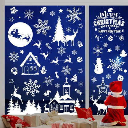 Fensterbilder Weihnachten Selbstklebend Groß Weiß 9 Bögen