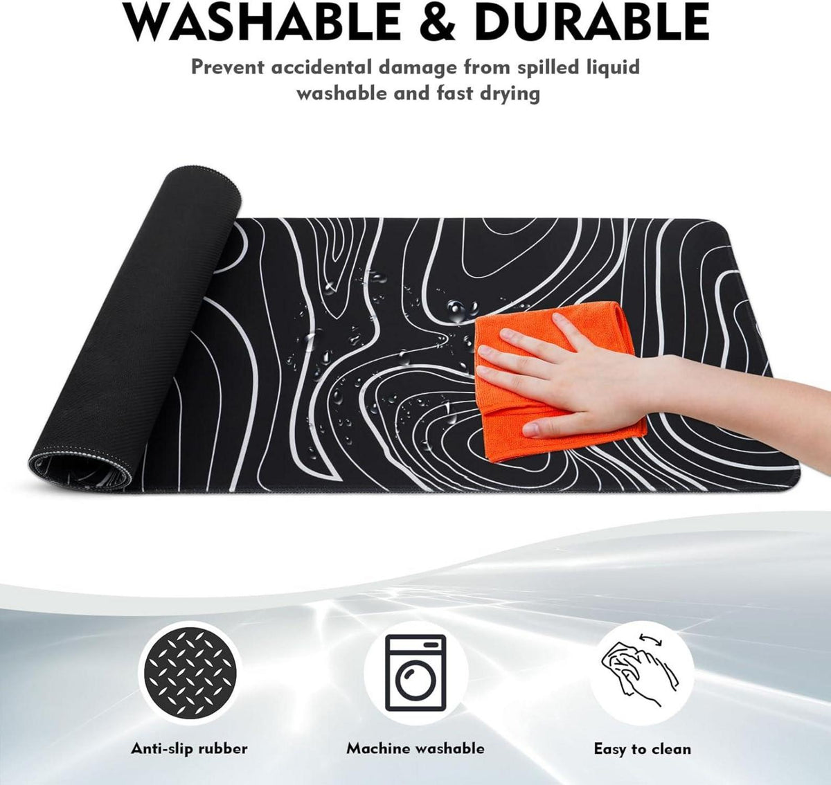 Großes Gaming Mauspad XXL Schwarz-Weiß 80x30cm