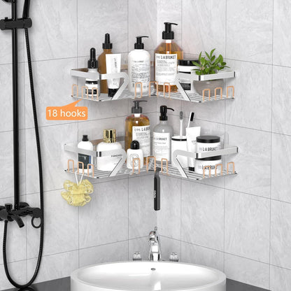 Eck-Duschablage Edelstahl ohne Bohren Dusche Organizer mit starkem