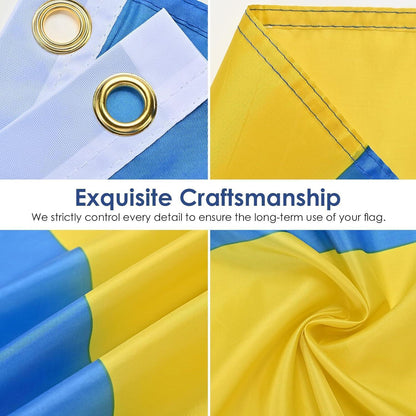 Schwedische Flagge 90x150 cm - 2er Set mit Ösen