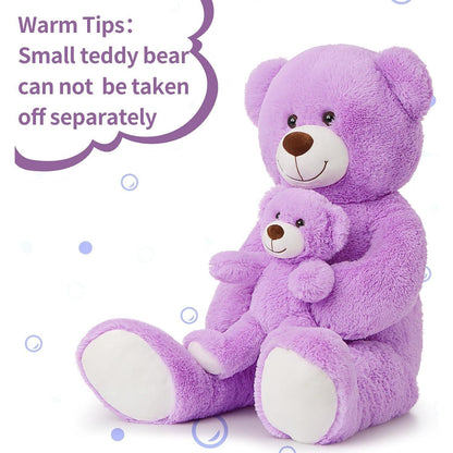 Großer Kuschelteddybär 100cm mit Babybär – Perfektes Geschenk