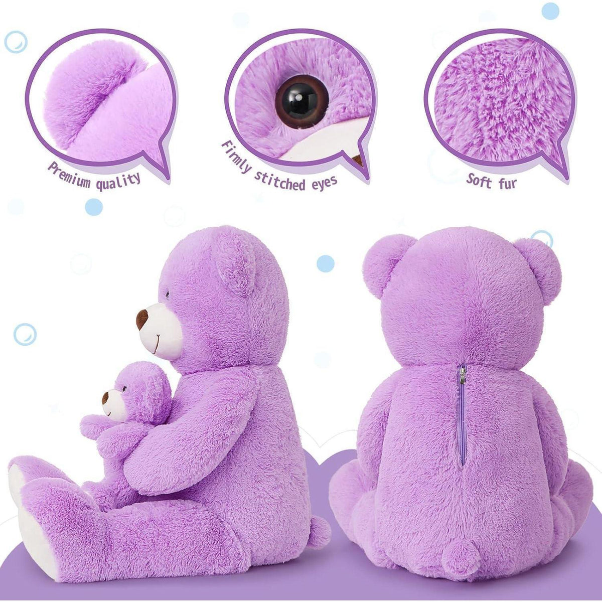 Großer Kuschelteddybär 100cm mit Babybär – Perfektes Geschenk