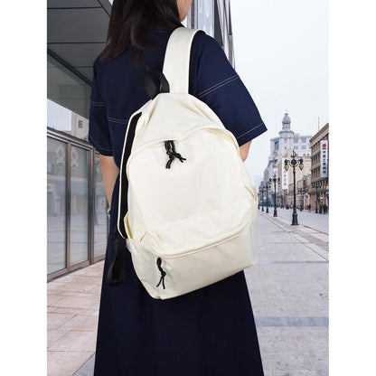 Canvas Rucksack Damen Herren 15.6 Zoll Laptop – Einfarbiger Tagesrucksack