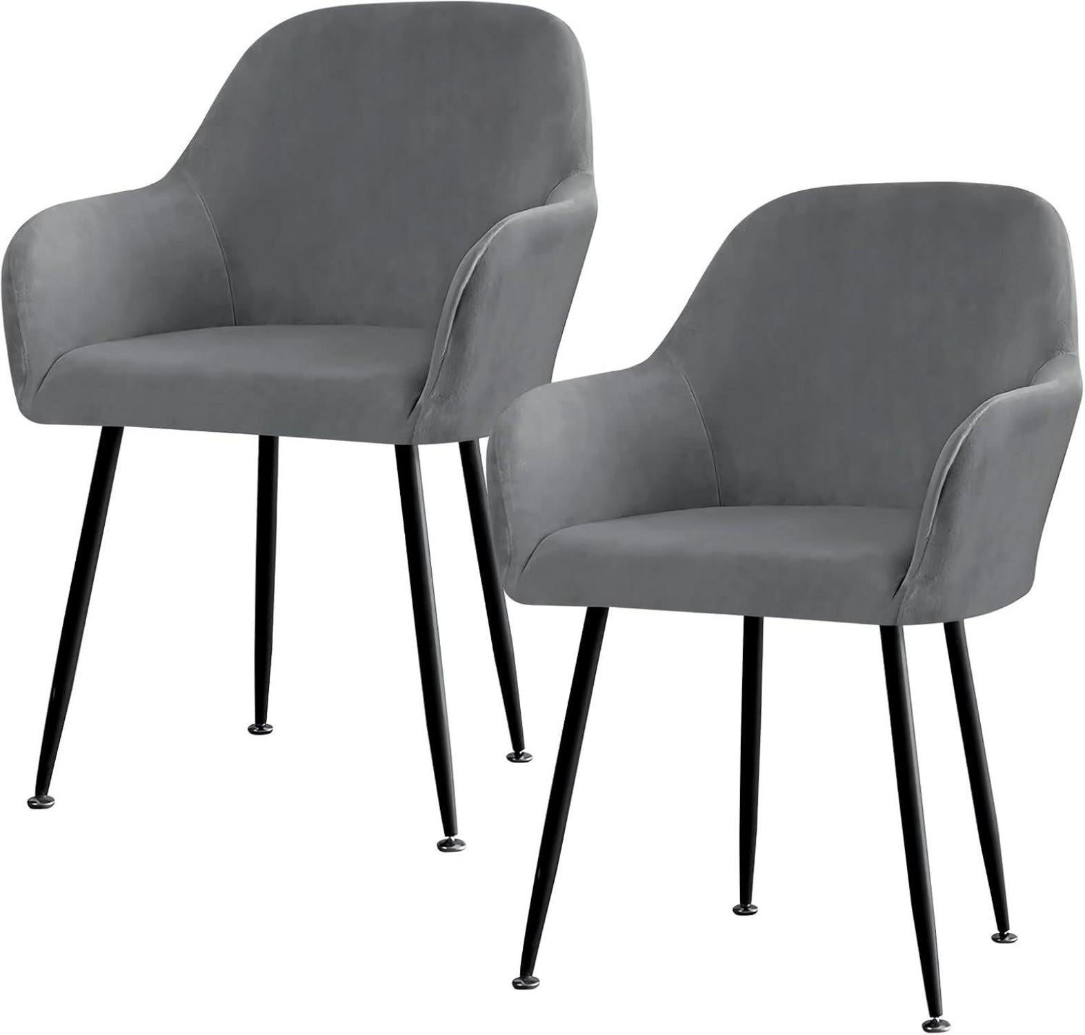 Stretch Stuhlhusse 2er Set Grau für Esszimmer Hochzeit