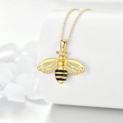 925 Sterling Silber Biene Kette Anhänger Halskette Damen