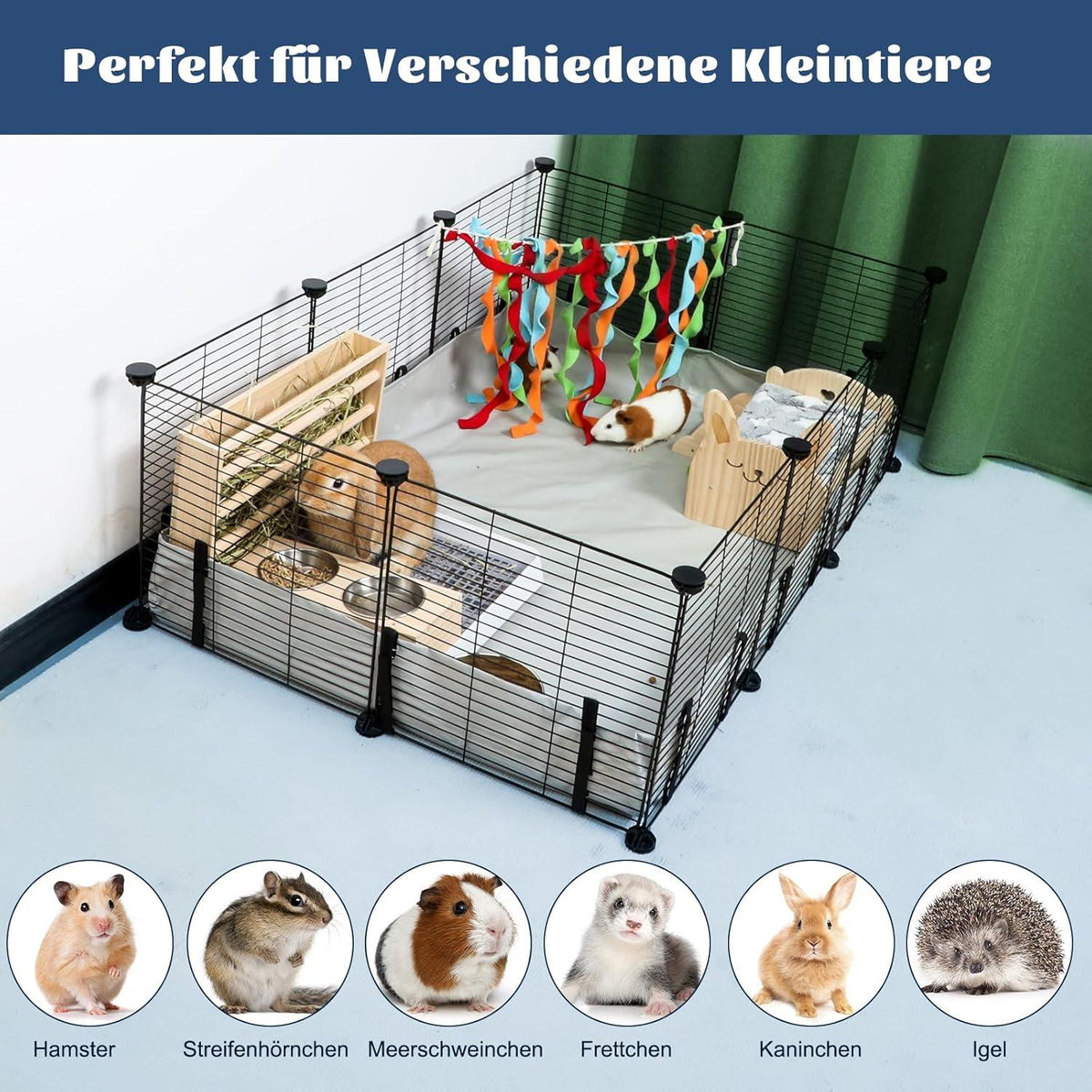 Wasserdicht Meerschweinchen Käfig Liner Oxford-Stoff 91x60cm Grau