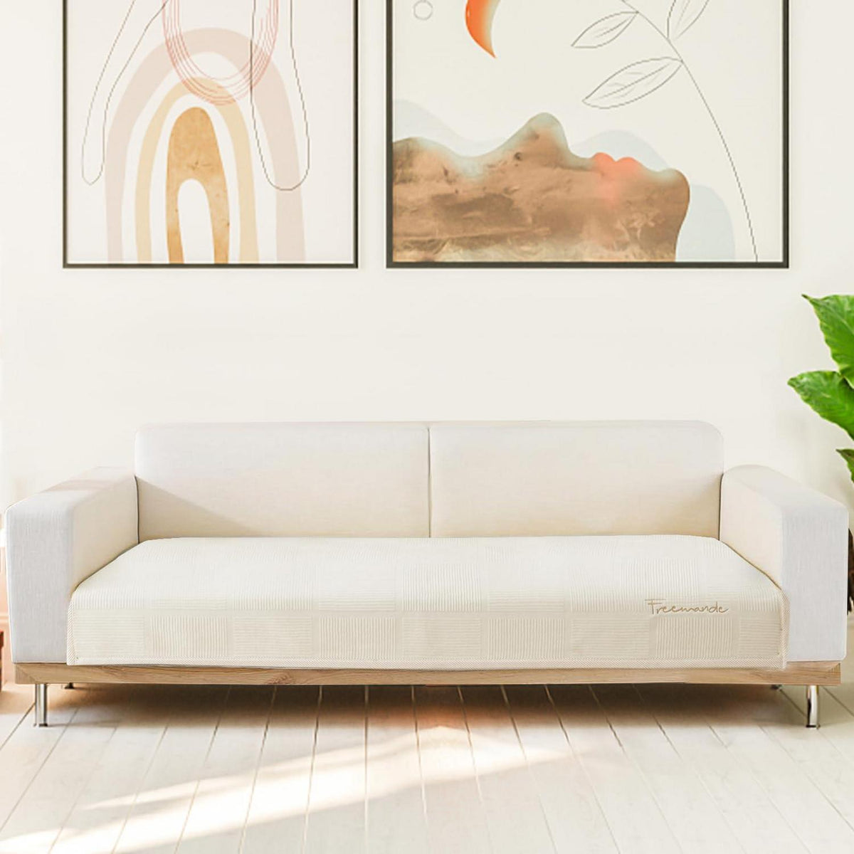 Rutschfester Sofabezug – Samt-Sofaüberwurf 110x180 cm Beige