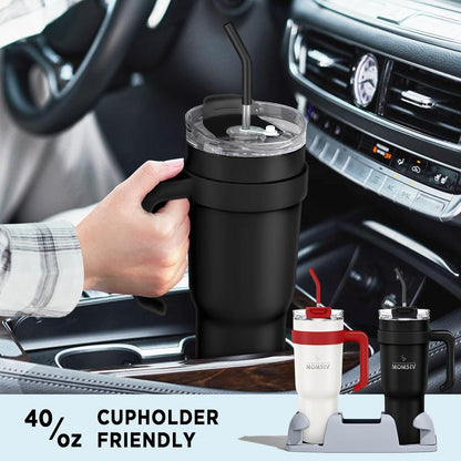 Thermobecher 40oz mit Strohhalm und Griff, doppelwandiger Vakuum