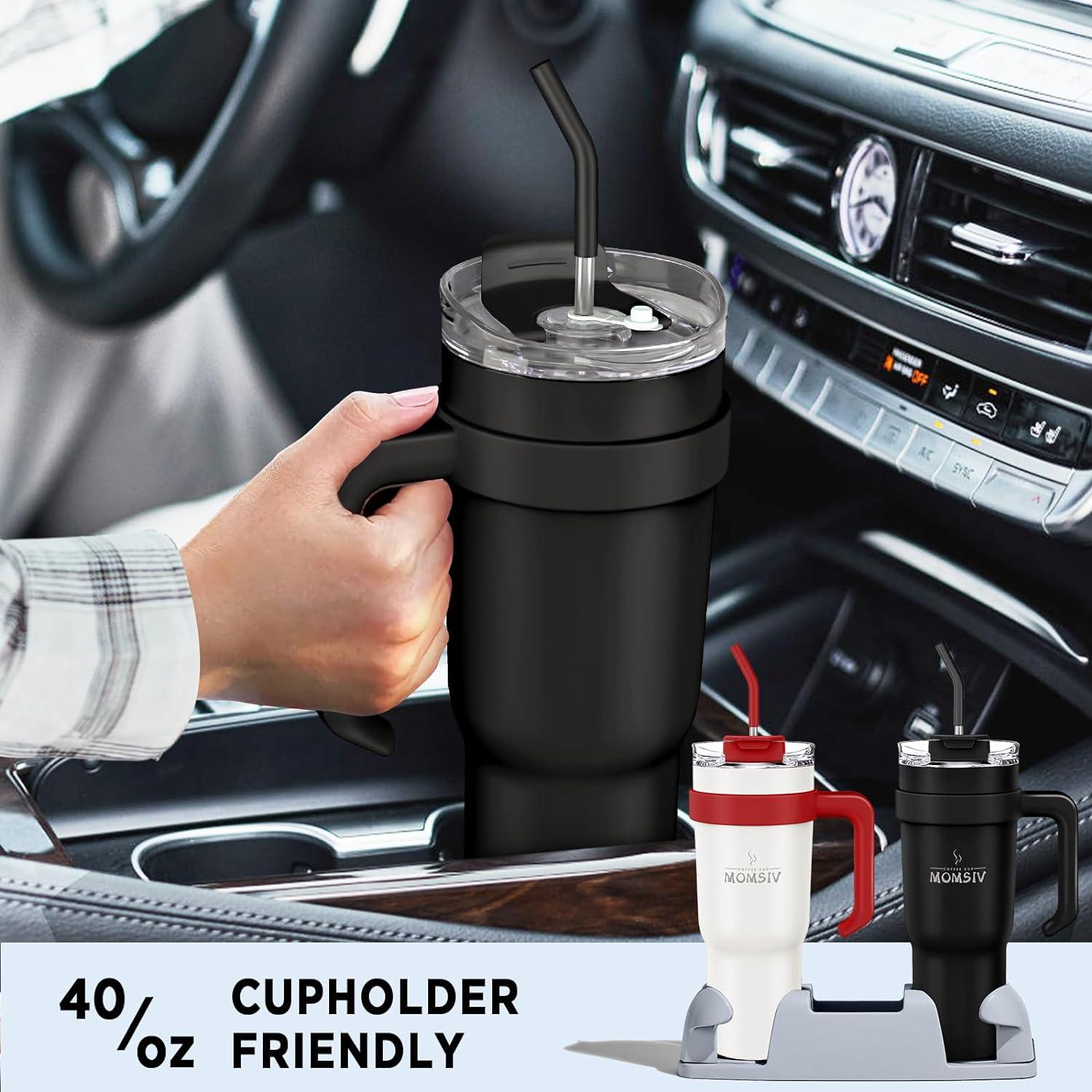 40oz Thermobecher Stroh Griff Kaffeebecher Edelstahl Isolierbecher
