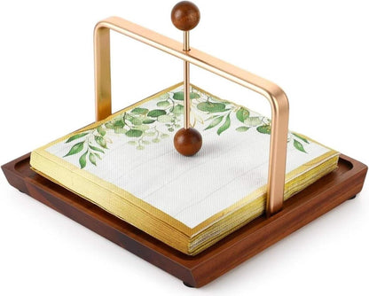 Rustikaler Serviettenhalter aus Holz für Küche und Tisch, Landhausstil