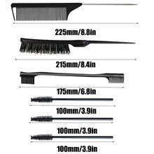 6 Stück Haarkamm-Set Borsten Haarbürste Kamm Rattenschwanz
