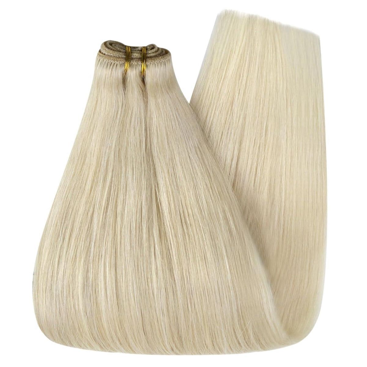 Platinblondes Echthaar-Tresse, 40cm, 100g - Natürliche Haarverlängerung