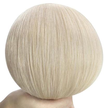 Platinblondes Echthaar-Tresse, 40cm, 100g - Natürliche Haarverlängerung