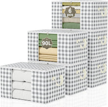 Große Aufbewahrungsbox mit Deckel 90L - 6er Set XXL Organizer Box für