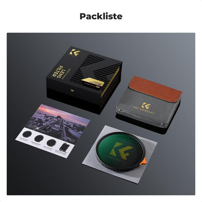 Variabler Graufilter 105mm ND2-400 mit Hebel und Tasche