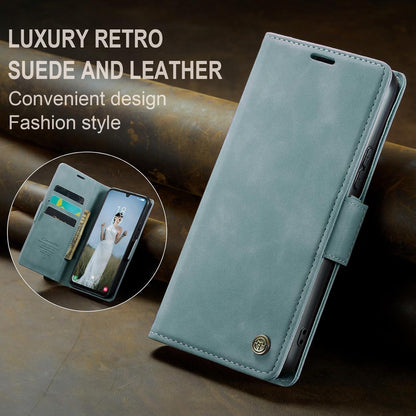 Leder Schutzhülle Samsung Galaxy A34 5G Hülle Flip Case Magnet 6,6'' - Blau