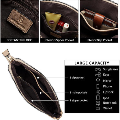 BOSTANTEN Damen Handtasche mittelgroß Leder Schultertasche