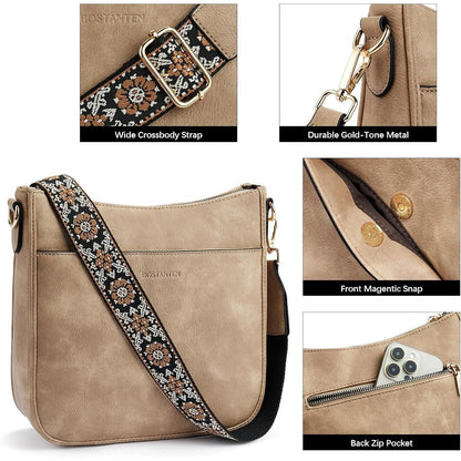 BOSTANTEN Damen Handtasche mittelgroß Leder Schultertasche