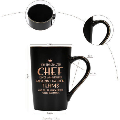Keramik Kaffeetasse 400ml Geschenkbox Marmor Schwarz