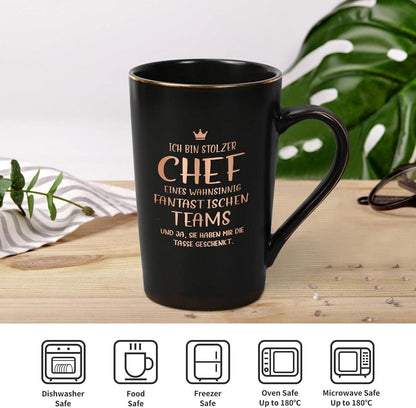 Keramik Kaffeetasse Spruch stolzer Chef fantastischen Teams Geschenk