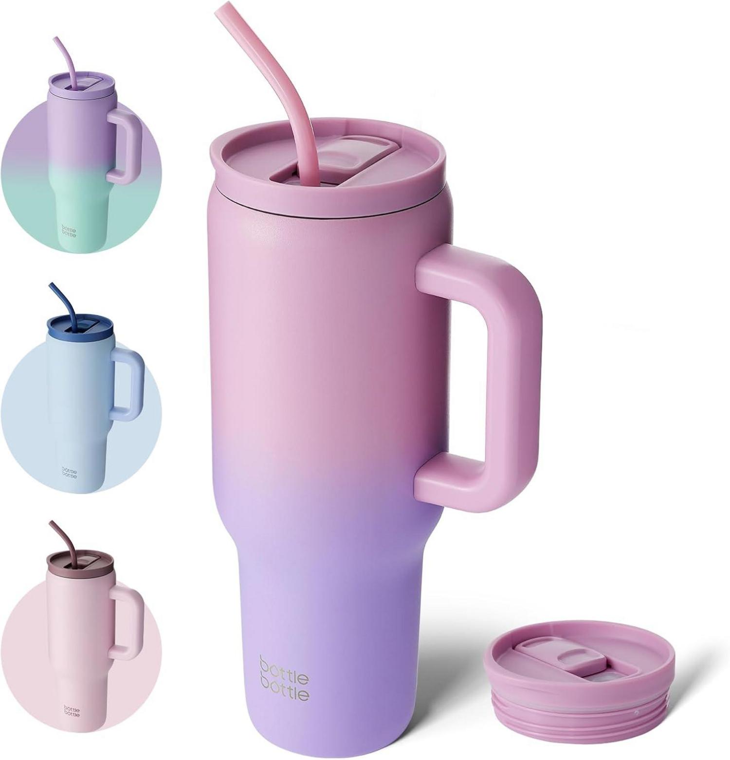 Isolierter Edelstahl Kaffeebecher 40oz mit Griff und Strohhalm