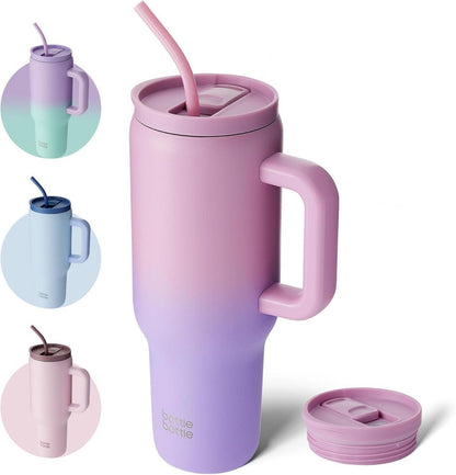 Isolierter Edelstahl Kaffeebecher 40oz mit Griff und Strohhalm