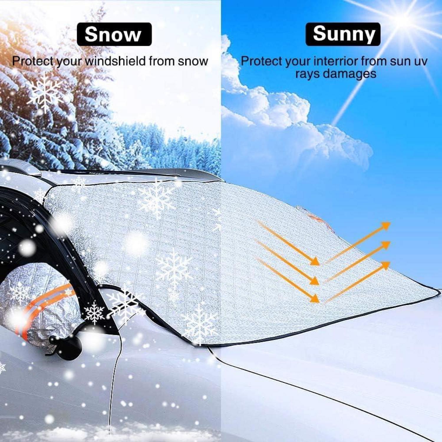 Sonnenschutz Auto Frontscheibe mit 9 Magneten und reflektierender Warnleiste